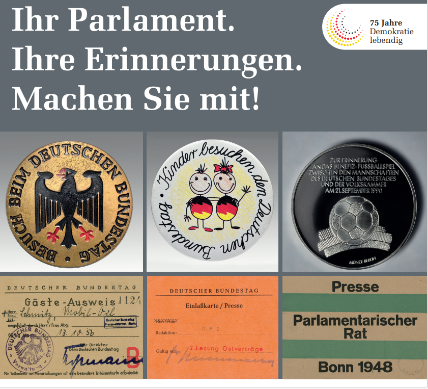 Ihr Parlament. Ihre Erinnerungen.” – Deutscher Bundestag und Haus der Geschichte starten eine gemeinsame Aktion zu 75 Jahren lebendiger Parlamentsgeschichte